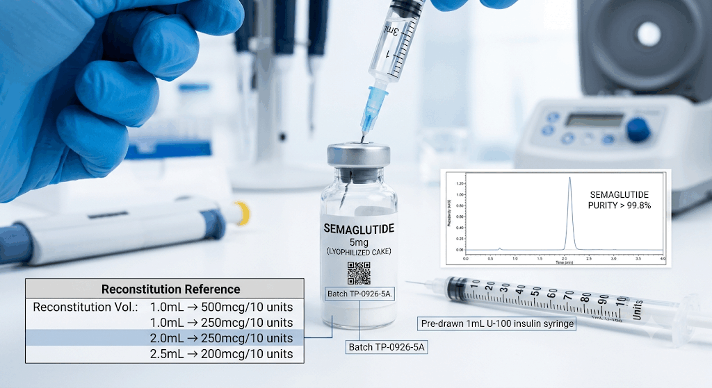 Precision Reconstitution Guide: Calculating Bacteriostatic Water for 5mg Semaglutide Vials (2026)