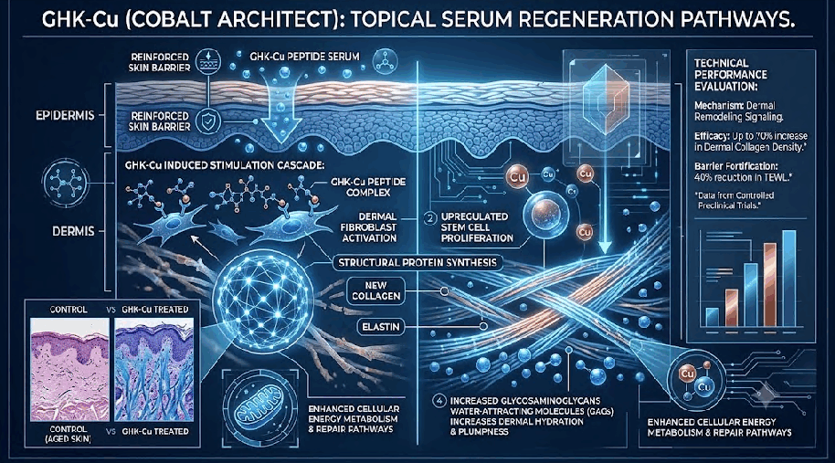 The Cobalt Architect: Technical Evaluation of Advanced Copper Peptide (GHK-Cu) in Topical Anti-Aging Serums
